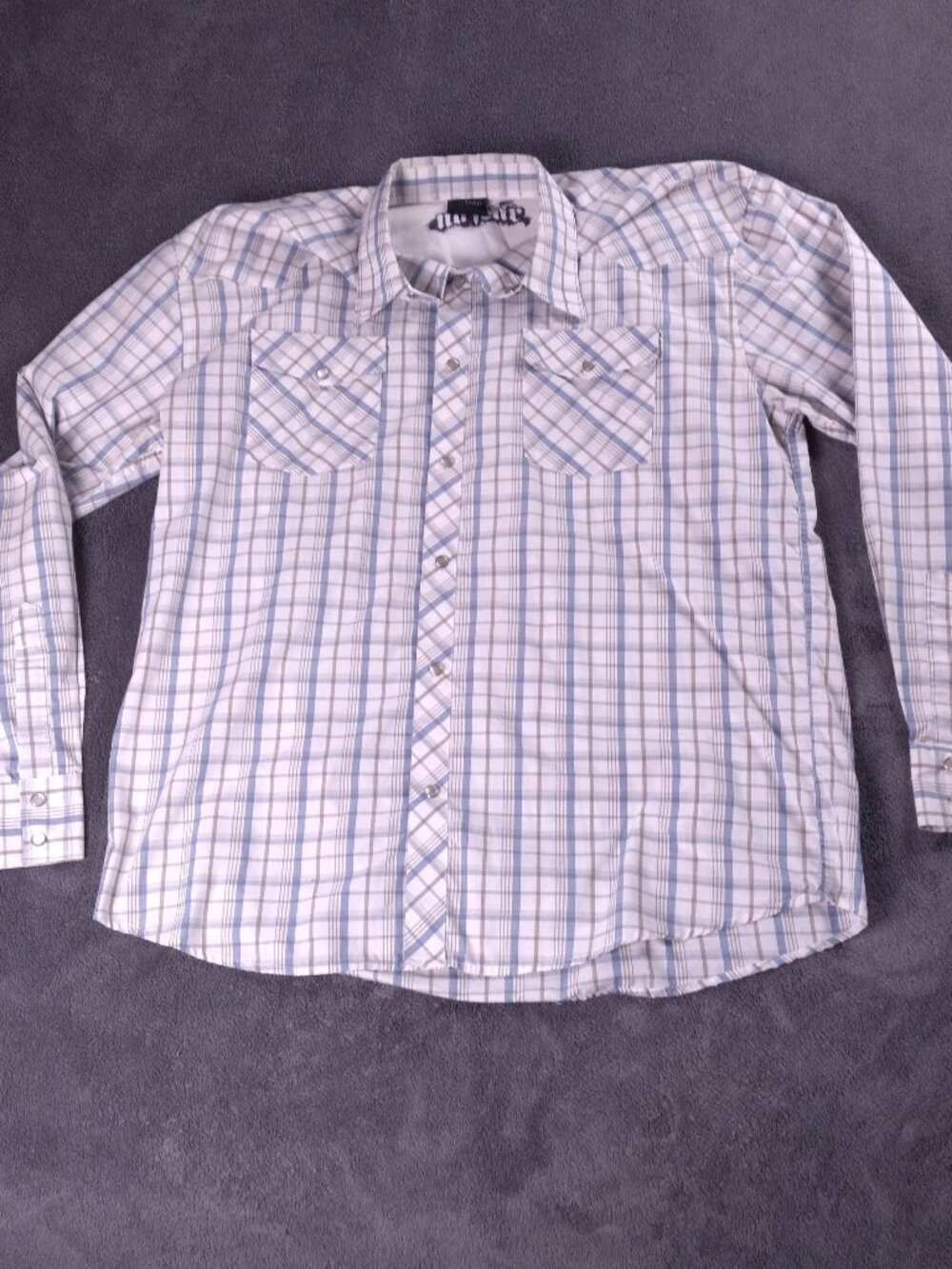 Vintage No Fear Mens Plaid Long Sleeve Button Up Shirt XL Skater Gothic Y2K